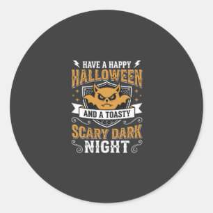 Happy Halloween Scary Dark Night Vector Design Classic Round Sticker