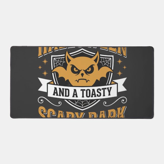 Happy Halloween Scary Dark Night Vector Design Desk Mat (Front)