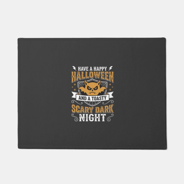 Happy Halloween Scary Dark Night Vector Design Doormat (Front)