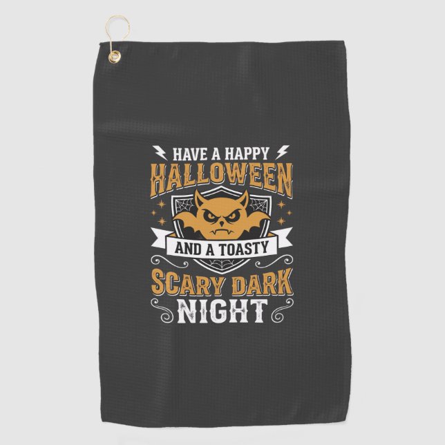 Happy Halloween Scary Dark Night Vector Design Golf Towel (Front)