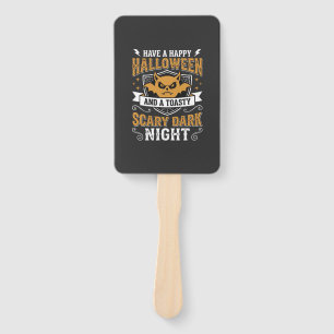 Happy Halloween Scary Dark Night Vector Design Hand Fan