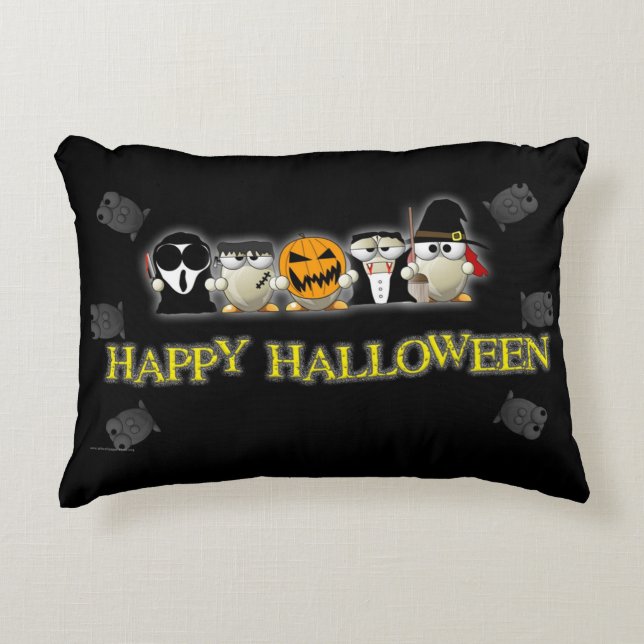Happy Halloween Scary Friends Decorative Cushion (Front)