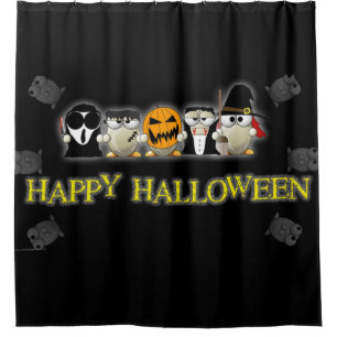 Happy Halloween Scary Friends Shower Curtain