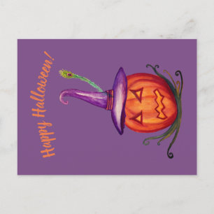 Happy Halloween Scary Lantern Postcard