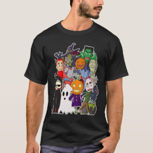 Happy Halloween Scary Monsters Hanging Out T-Shirt