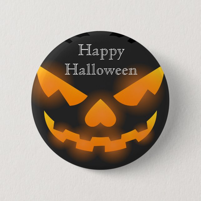 Happy Halloween Scary Pumpkin 6 Cm Round Badge (Front)