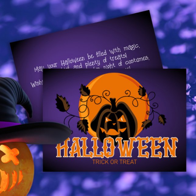 Happy Halloween Scary Pumpkin and Moon Card (Creator Uploaded)