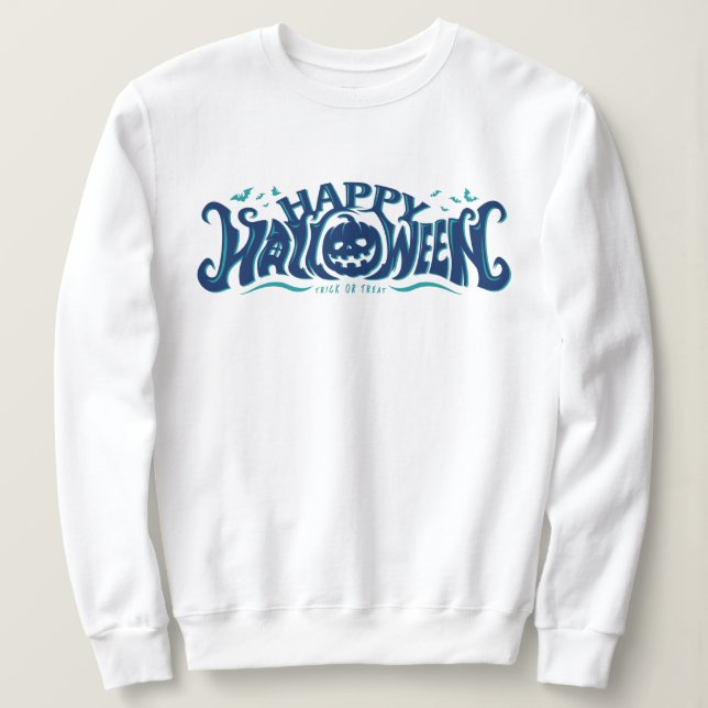 Happy Halloween Scary pumpkin Face Sweatshirt (Design Front)