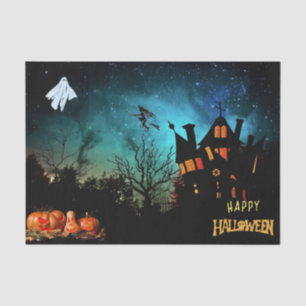 Happy Halloween Scary Witch, Ghost and Pumpkins  Tissue Paper
