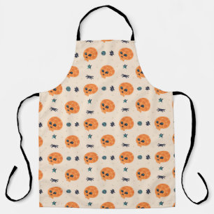 Happy Halloween seamless pattern, background. Skul Apron