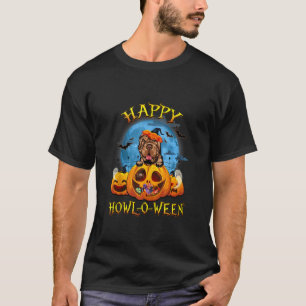 Happy Halloween Shar Pei With Moon Pumpkin Dog T-Shirt