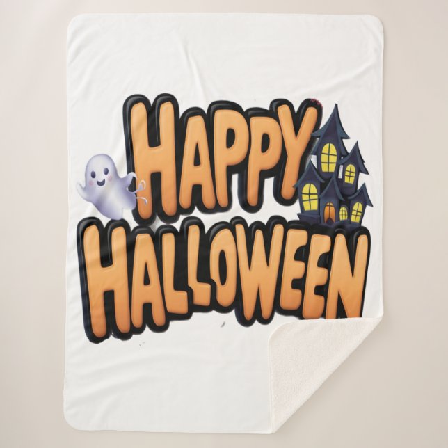 Happy Halloween  Sherpa Blanket (Front)