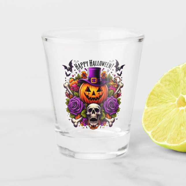 Happy halloween shot glass (Front)
