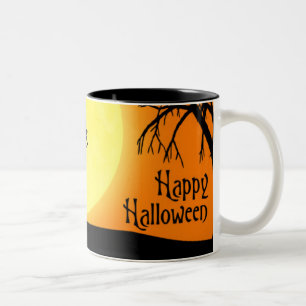 Happy Halloween Silhouette Landscape Two-Tone Coffee Mug