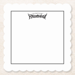 happy halloween simple postcard paper coaster