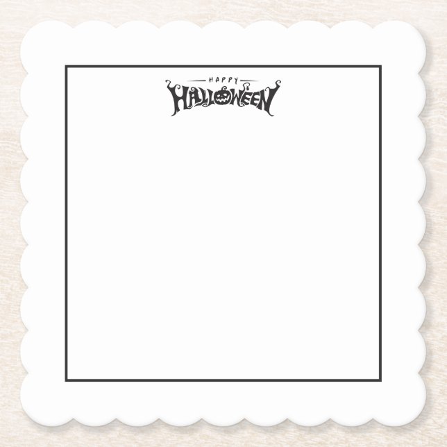 happy halloween simple postcard paper coaster (Front)