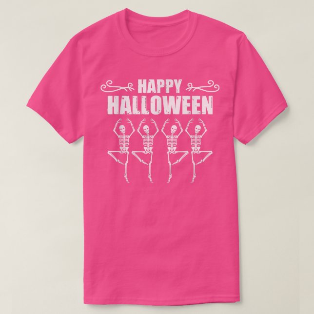 Happy Halloween Skeleton Ballerina Costume  T-Shirt (Design Front)
