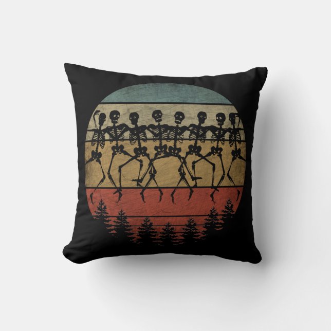HAPPY HALLOWEEN SKELETON DANCE CUSHION (Front)