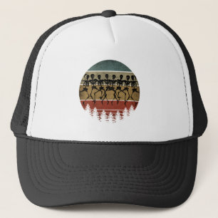 HAPPY HALLOWEEN SKELETON DANCE TRUCKER HAT