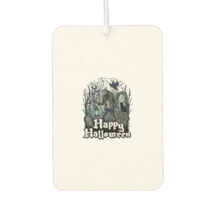 Happy Halloween Skeleton Lantern Black Cat Graveya Car Air Freshener