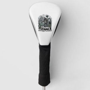 Happy Halloween Skeleton Lantern Black Cat Graveya Golf Head Cover