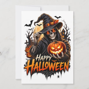 Happy Halloween Skeleton Pumpkin Gift for Men Invitation
