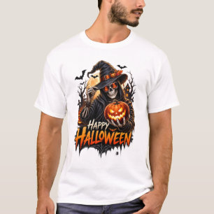 Happy Halloween Skeleton Pumpkin Gift for Men T-Shirt
