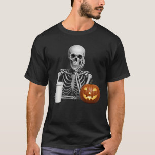 Happy Halloween Skeleton Pumpkin Spice Scary T-Shirt