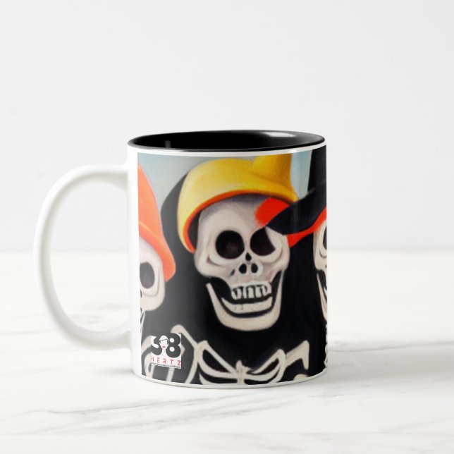 Happy Halloween Skeletons Two-Tone Coffee Mug (Left)