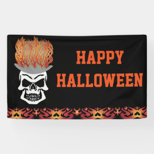 Happy Halloween Skull Banner