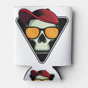 Happy halloween skull can cooler