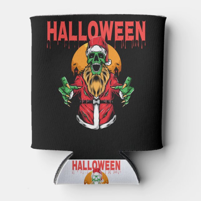 Happy halloween skull can cooler (Front)