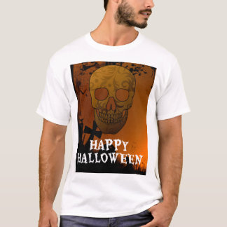 Happy Halloween Skull Decoration Design T-Shirt