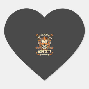 Happy Halloween Skull Mohawk Sunglasses Pumpkins B Heart Sticker