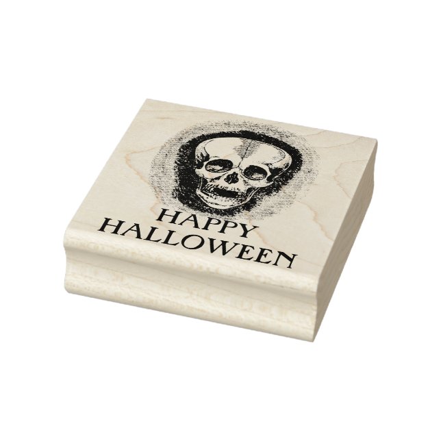 Happy Halloween skull  rubber stamp (Stamp)