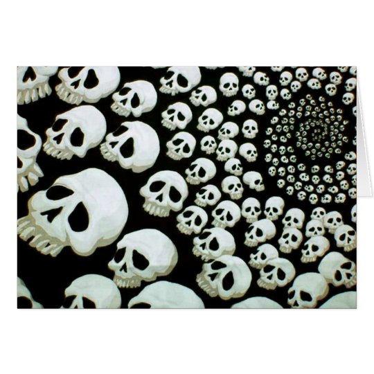 Happy Halloween Skull Swirl Card