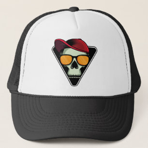 Happy halloween skull trucker hat