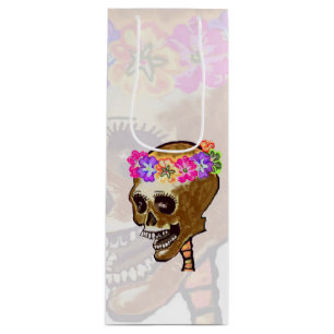 Happy Halloween Skull Wine Gift Bag