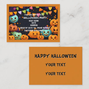 Happy Halloween Smiling Pumpkin Party Enclosure Card