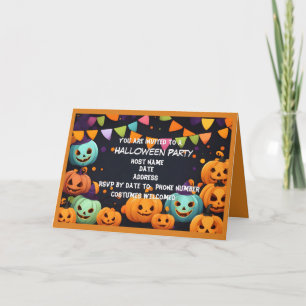 Happy Halloween Smiling Pumpkin Party Invitation