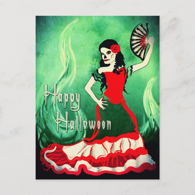 happy halloween spanish dancer postcard (Front)