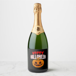 Happy Halloween Sparkling Wine Label
