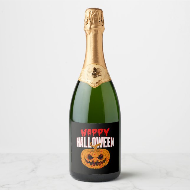 Happy Halloween   Sparkling Wine Label (Front)