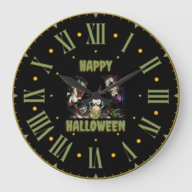 Happy Halloween Spell Wall Clock (Front)