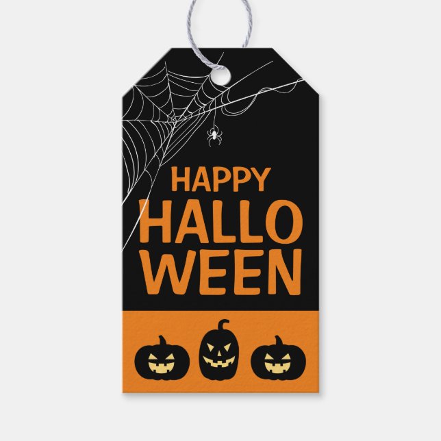 Happy Halloween Spider Gift Tags (Front)