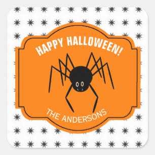 Happy Halloween Spider ID215 Square Sticker