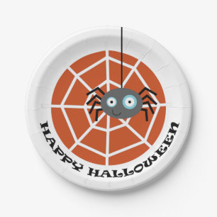 Happy Halloween Spider Paper Plate
