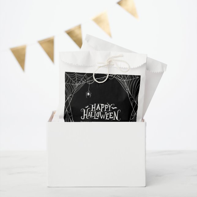 Happy Halloween Spider Web Personalised Favour Bags (Party)