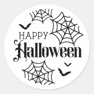 Happy Halloween Spider Web Sticker