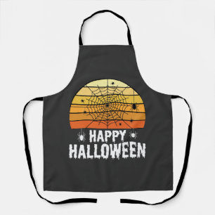 Happy Halloween Spider Web Sunset Design Apron
